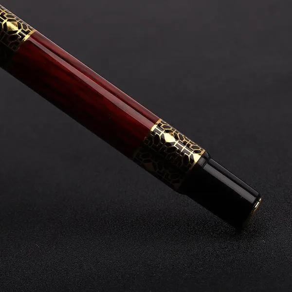 2-Pack: Wood Grain Classical Fountain Pen Ballpoint Pen