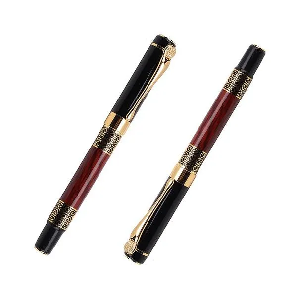 2-Pack: Wood Grain Classical Fountain Pen Ballpoint Pen