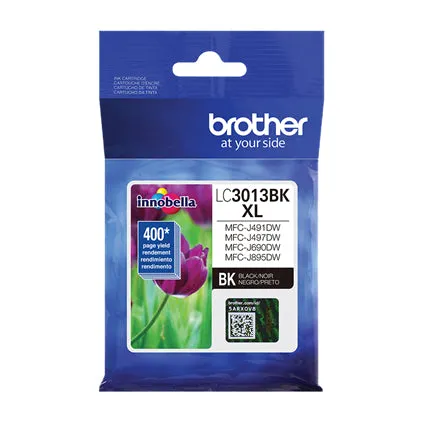 Brother Genuine High-Yield Black Ink Cartridge, 400 Pages - LC3013BK
