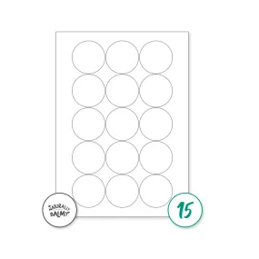 High Gloss White Circular Labels (51mm)