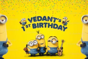 Minion Personalized Backdrop for Kids Birthday - Flex banner