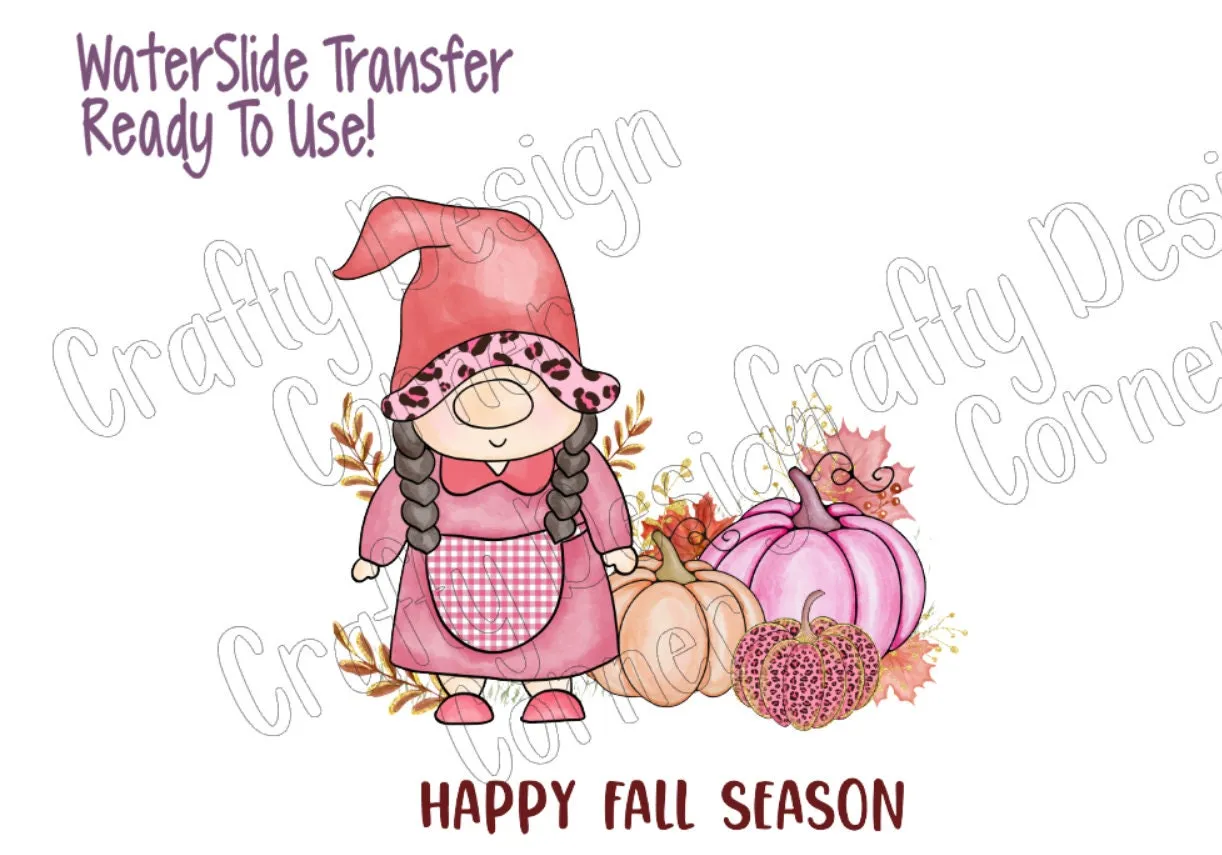 RTP Happy Fall Season Sublimation or clear Waterslide option